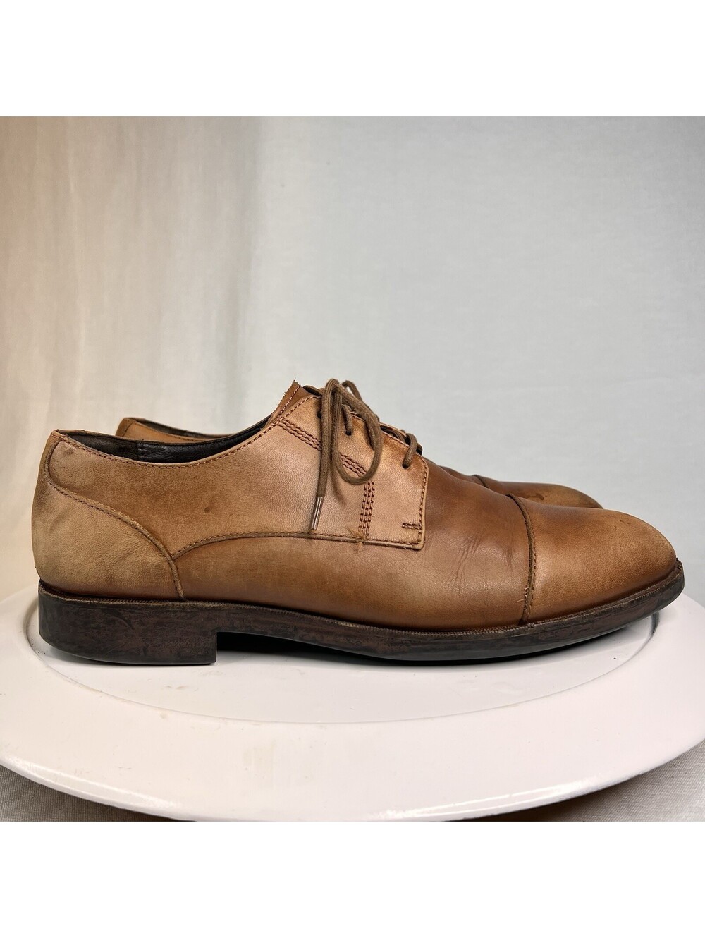 Cole Haan C24519 Warren Cap Toe Brown Leather Oxford Shoes Men's 9.5